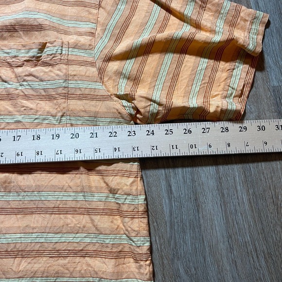 Tommy Bahama Men's Large Orange Short Sleeve Button Down Shirt 100% Silk - Picture 6 of 8